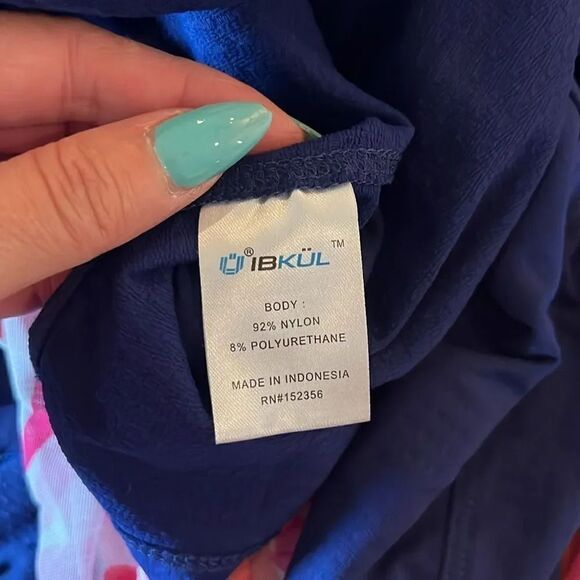 Ibkul Navy Blue 1/2 Zip Mock Neck Pullover, size XL - Picture 7 of 8